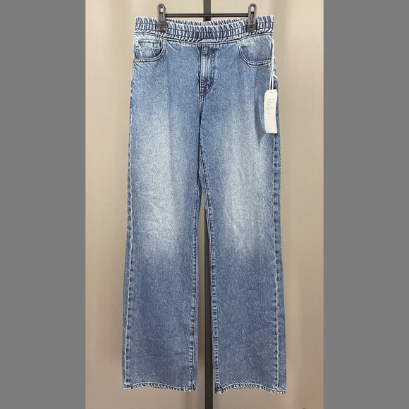 Modern American Denim - NEW Modern American Jeans Womens 26 blue denim Rayne straight leg pull on boho